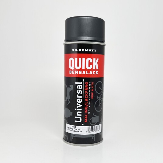 Quick Bengalack Silkematt Spray Dempet Sort 6054 Quick Bengalack Silkematt Spray Dempet Sort 6054