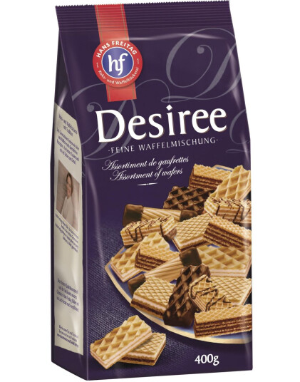 Desiree   Blanding av Vaffelkjeks med Kremfyll og Sjokolade 400 gram
