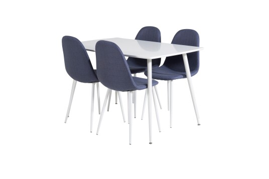 Venture Home Polar Spisegruppe 120 cm Rektangulær med 4 Polar Stoler Blå