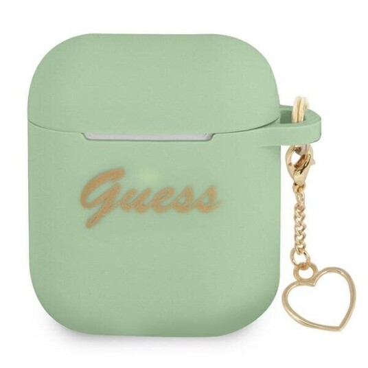 Guess Protective Case Silikon Charm Heart Collection For Airpods Green