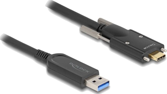 Delock Usb-Kabel Usb-Type A Hann Til 24 Pin Usb-C Hann Skrubar Usb 2.0 15 M Active Optical Cable Aoc Usb 3.2 Gen 2 Up To 10 Gbps Svart