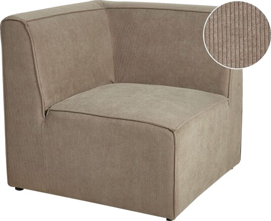 Hörnsektion Beliani Lemvig Beige Taupe