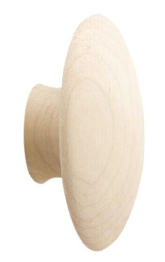 BESLAG DESIGN KNAGG MUSHROOM 65MM UBEHANDLET BJØRK 370066-21
