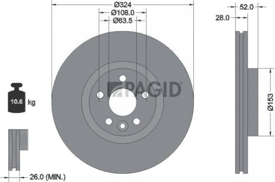 PAGID 55932NHC Bremseskive PAGID 55932NHC Bremseskive