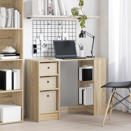 vidaXL Skrivebord med skuff Sonoma eik 100 x 40 x 75 cm Konstruert tre