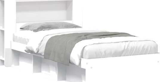 Sengeramme med oppbevaring Hvit 80 x 200 cm Konstruert tre