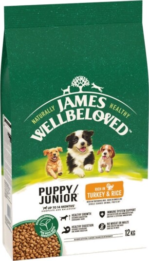 James Wellbeloved tørrfôr Hypoallergenic Junior Dog og ris kalkun 12 kg