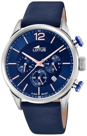 Lotus Herreklokke 18689/2 Chrono Blå/Lær Ø43 mm