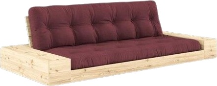 Karup Design Base Sovesofa med Sideboks Klarlakkert Furu/710 Bordeaux