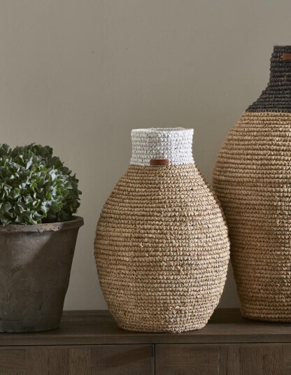 Riviera Maison Vase Sisal Natur Hvit H52