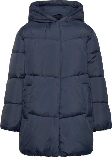 Mango Hood Puffer Coat Navy 12