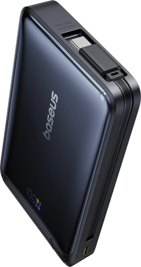 Baseus Nomos 10 000 mAh 30 W Qi2-powerbank m/MagSafe-stativ og USB-C-kabel Svart Baseus Nomos 10 000 mAh 30 W Qi2-powerbank m/MagSafe-stativ og USB-C-kabel Svart