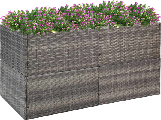 vidaXL Plantekasse grå 157x80x80 cm polyrotting