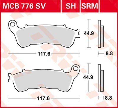 Bremseklosser TRW MCB776SRM