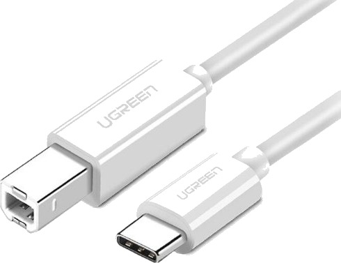 Ugreen USB-C til USB-B 2.0 Skriverkabel 1,5m Hvit Ugreen USB-C til USB-B 2.0 Skriverkabel 1,5m Hvit