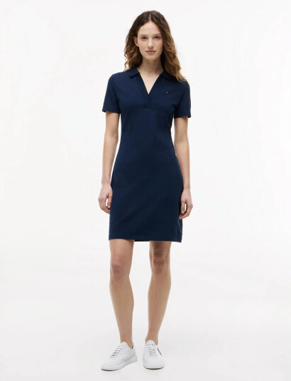 Tommy Hilfiger Slim Open Nk Polo Dress Ss Navy XS Tommy Hilfiger Slim Open Nk Polo Dress Ss Navy XS