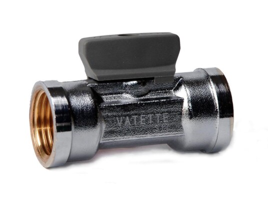 Vatette FG079503505 Kuleventil rett forkrommet med vrider inv gjenge G15 Installasjon