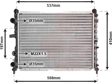 Radiator, motorkjøling VAN WEZEL 17002109