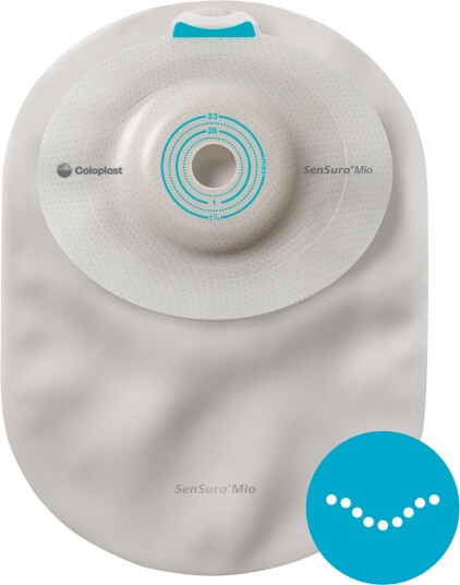 Mitac Coloplast SenSura Mio Convex Soft 1 delt lukket pose 165100 Kleberkobling hullstørrelse 25 33 mm maxi 10 stk.