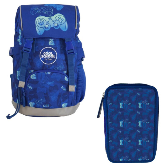 Tinka School Bag 22L & Double Pencil Case Gaming 1237449/ 1237486