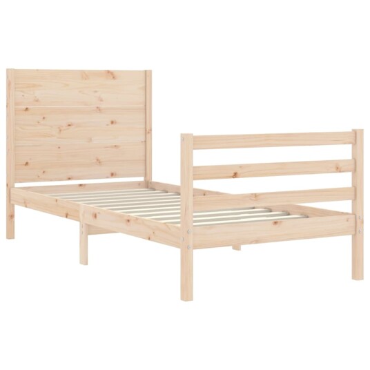 vidaXL Sengeramme med hodegavl 2FT6 liten enkel heltre 8720845997663