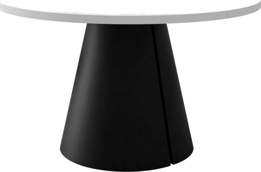 Aurion Spisebord rundt uttrekkbart 120-196 cm - svart / hvit