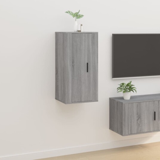 vidaXL Vegghengt TV-benk grå sonoma 40x34,5x80 cm 8720845667870