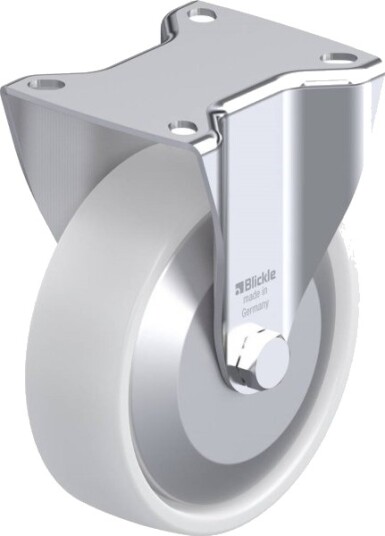 Blickle 654558 Bk-Po 125Ka-1-Fa Dreiehjul, Fast Hjul, Hjuldiameter 125 Mm, Maks Last 300 Kg, 1 Stk
