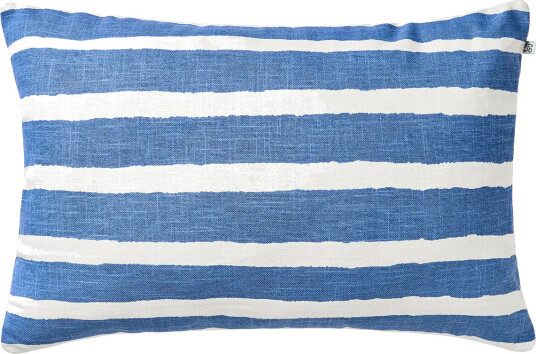 Chhatwal & Jonsson Block Stripe utendørspute 40x60 cm Riviera blue off white