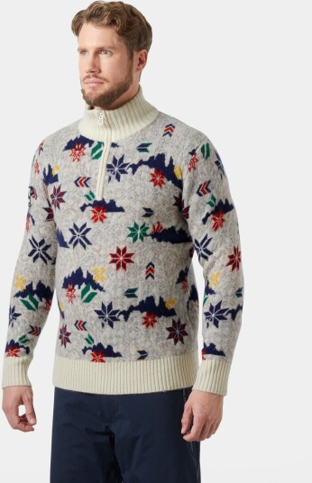 Helly Hansen Herre Arctic Ocean Ull Islandsgenser ½ Glidelås Hvit Hvit M