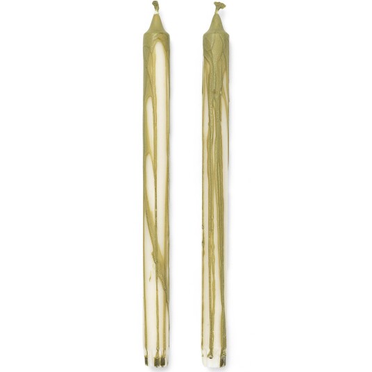 Ferm Living Dryp Stearinlys 30 cm 2 pk Olivengrønn Ferm Living Dryp Stearinlys 30 cm 2 pk Olivengrønn