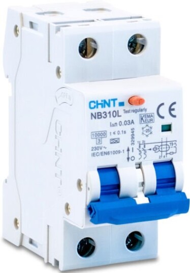 Chint Jordfeilautomat 2Modul 2P 15A BK-kar 30mA 10 kA - 1604048