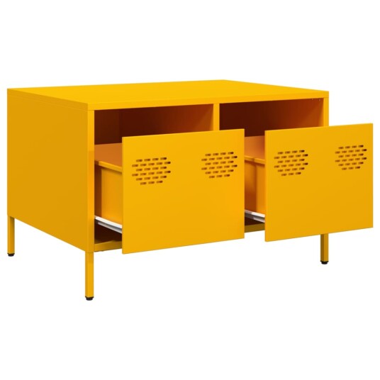 TV-benk sennepsgul 68x50x43,5 cm kaldvalset stål 8721102929984 TV-benk sennepsgul 68x50x43,5 cm kaldvalset stål 8721102929984
