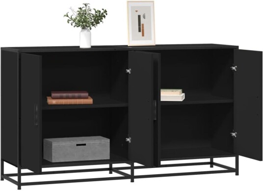 Skjenk svart 134x35x76 cm konstruert tre 8721102923210