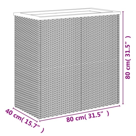 vidaXL Plantekasse svart 80x40x80 cm polyrotting