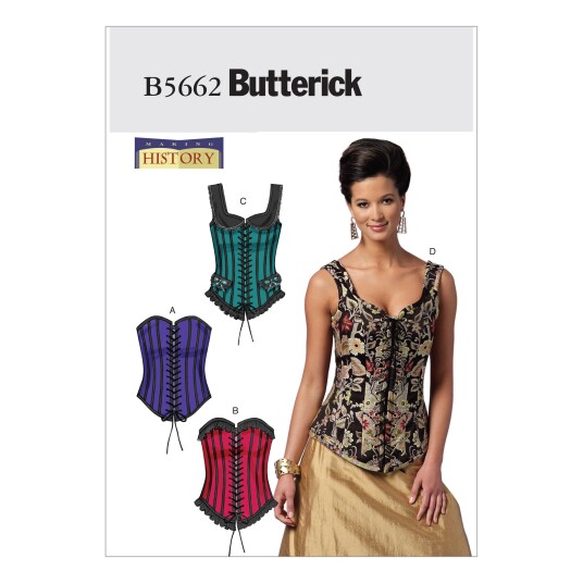 Butterick 5662- Historiske korsett A5 (6-8-10-12-14)
