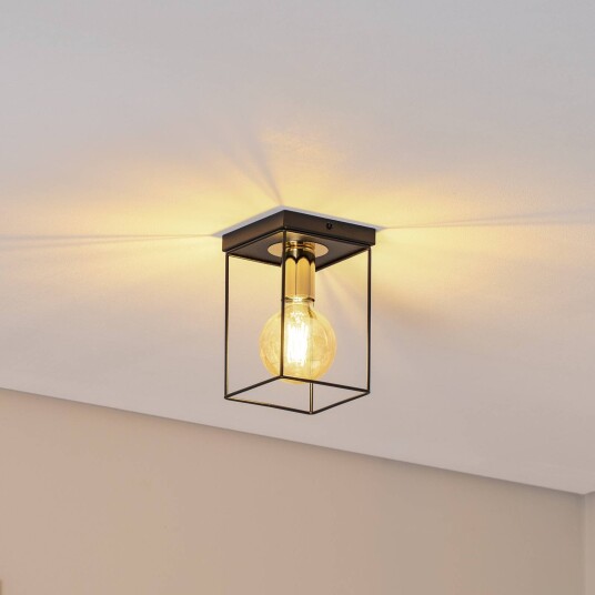 Sigma Taklampe Vox svart/gull kantet 1 lyskilde stål