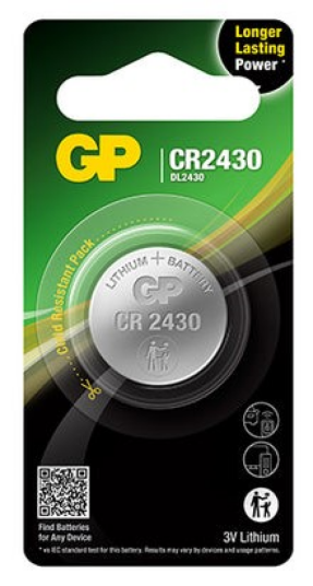 GP CR2430 Lithiumbatteri 3V Engangsbatteri 300mAh