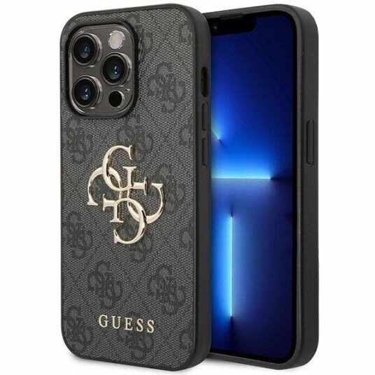 Guess 4G Hardcase til iPhone 15 Pro med Metal Logo - Grå Guess 4G Hardcase til iPhone 15 Pro med Metal Logo - Grå