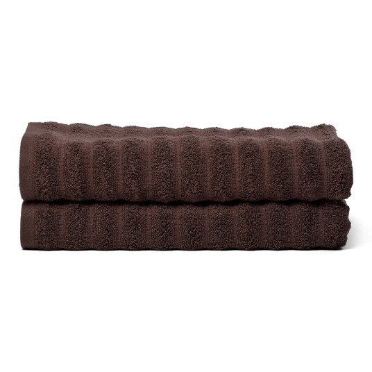 Borg Living Badhåndklær 2 stk. i 100% kjemmet bomull - Myke brune håndklær 70x140 cm fra