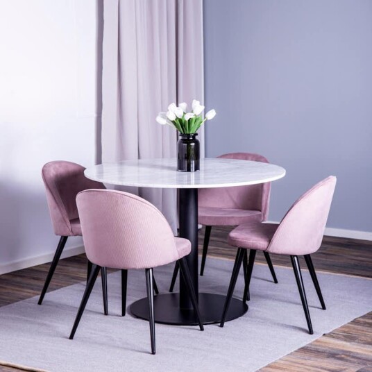Venture Home Spisegruppe Venture Home Estelle Rundt med 4 Valentina Stoler GR817