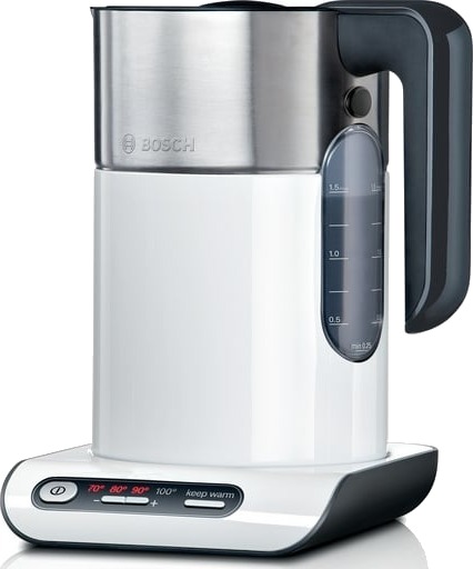 Bosch Styline TWK8611P Vannkoker 1.5L 2400W Hvit/Antrasitt med Justerbar Temperatur Bosch Styline TWK8611P Vannkoker 1.5L 2400W Hvit/Antrasitt med Justerbar Temperatur