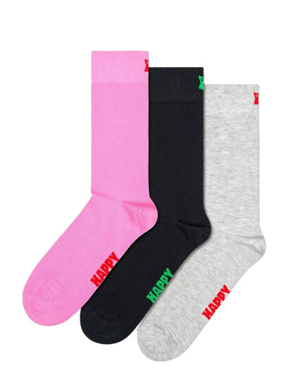 Happy Socks 3-Pack Solid Socks - Multi/patterned - 36-40