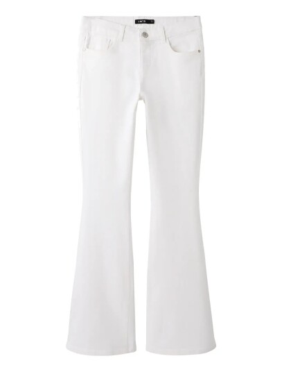 LMTD Nlfbice Twi Lw S Flared Pant White 176