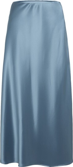 Malina Aubree Satin Midi Skirt Blue 44