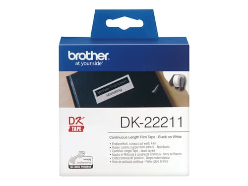 Brother Tape Plast 29mm X 15.24m Svart/hvit