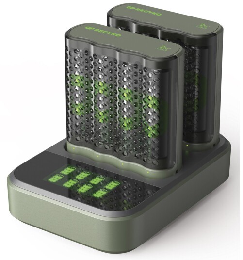 GP Batteries ReCyko M452 Dobbel Batterilader Med Ladestasjon + 8xAA Batterier