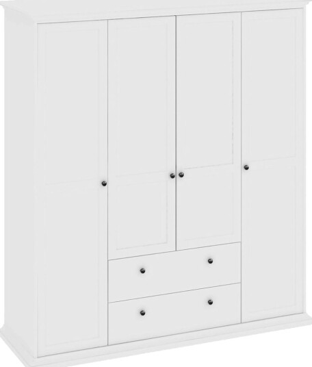 Paris garderobe 181 cm 4 dører 2 skuffer - Paris garderobe 181 cm 4 dører 2 skuffer -