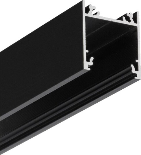 Topmet 2m aluprofil LINEA20 EE7F/TY Sort anodisert påbygging LED skinne Topmet 2m aluprofil LINEA20 EE7F/TY Sort anodisert påbygging LED skinne