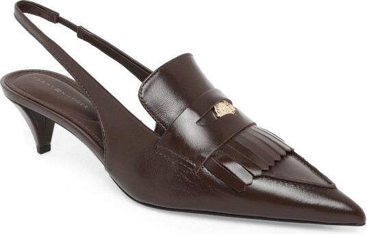Tommy Hilfiger Th Penny Bar Pointy Sling Back Brown 36 Tommy Hilfiger Th Penny Bar Pointy Sling Back Brown 36
